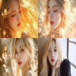 **Blond hair korean young women, gold, happy, pretty, cute --v 6.1 --ar 16:9** - <@1136199270224117860> (fast)