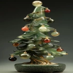 **a bonsai Christmas tree netsuke, made of translucent jade and granite with gemstone ornaments, incredibly intricately detailed, realistic --no frost --ar 4:7 --style raw --personalize j71c6gx --stylize 35 --q 2 --v 6.1** - Upscaled (Creative) by <@682059907310157871> (fast)