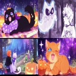 **pumpkincatclaymation inktober --chaos 20 --ar 16:9 --profile jxedwsk --niji 6 --sref 2944788336** - <@937851746712186921> (relaxed)