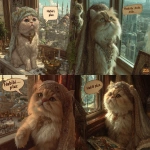 **the prettiest cutest cream-point Persian cat with haute couture turban watching tanabata from the window at his luxury penthouse apartment in Saudi Arabia, speech bubble saying "Habibi plz" --p 39d6lqq --s 1000** - <@538878031226470440> (relaxed)