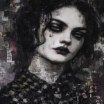 **eerie painting with a color scheme of monochromatic black and white with a pop of Color. The painting uses cross-hatching and palette knife techniques, inspired by analog horror, grunge Polaroids, ukiyo-e and retro Japanese horror. The mood is mysterious and unsettling --exp 50 --p djcuvnt --ar 4:5 --v 7.0** - Image #3 <@948741381743083580>