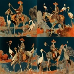 **Don Quixote, degraded laser scan image, tritone, 1980s style, vellum print, expertly rendered pop art, effortless pose, Belle epoch birds, belle epoque, exotic mod ensemble, tranquility, slight polychrome --ar 4:3 --raw --profile jsiu34d --v 7.0** - Variations (Strong) by <@1000163713564823602> (fast)
-# Create, explore, and organize on [midjourney.com](<https://midjourney.com/imagine?from_discord=1>)