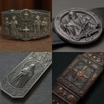 **create an image of Old-look metal Cleric dnd character & dnd icons on a metal belt or strap, in 3D style - have some dnd style border, lines, signs - all comet designs --v 7.0** - <@1054926864520581210> (fast)
-# Create, explore, and organize on [midjourney.com](<https://midjourney.com/imagine?from_discord=1>)
