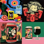 **Packaging design for "Utopian Toast", a collaboration beer between Utopian Brewing and Toast Ale. The beer is known for its rich flavour. Abstract illustration using a limited colour palette --ar 5:6 --raw --sref 527794733 3103643578 5272044 --p xmi5yld --s 50 --v 7.0** - <@1209615304372658177> (relaxed)