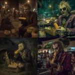 **Beetlejuice eating tenebrously bad and gross corn on the cob at a busy intersection during bohemian night out, no matter, bro got the munchies --raw --p 9ss3njw** - <@538878031226470440> (relaxed)
-# Create, explore, and organize on [midjourney.com](<https://midjourney.com/imagine?from_discord=1>)