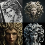 **the beautiful goddess medusa, with detailed realistic snakes as her hair. She will have a determined look in her face. --v 7.0** - <@1238241572940943414> (fast)