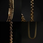 **hyperrealistic photo of a luxurious gold chain hanging in complete darkness, sharp shadows, front view, highly detailed metallic texture, dramatic lighting contrast, minimalist composition, pure black background, --v 6.0 --ar 9:16 --stylize 10 --raw** - <@1143462810593013840> (fast)
-# Create, explore, and organize on [midjourney.com](<https://midjourney.com/imagine?from_discord=1>)