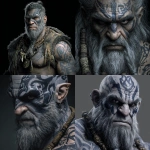 **a male character, a dwarven man, gray skin, heavily scarred face, charcoal tribal paint, muscular, with a scowl** - <@292486228132233216> (fast)
-# Create, explore, and organize on [midjourney.com](<https://midjourney.com/imagine?from_discord=1>)