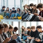 **Ultra-realistic documentary-style photograph of a diverse group of adolescents ages 11-13 sitting together in a modern, well-lit indoor space, casually using smartphones and tablets. The group includes boys and girls of different ethnic backgrounds, natural facial expressions, relaxed body language, age-appropriate clothing, subtle interaction and shared attention on screens. Soft natural window light, realistic skin texture, shallow depth of field, professional DSLR photography, 50mm lens, high dynamic range, candid moment, contemporary educational setting. No exaggerated features, no stylization, no illustration, no cartoon look. Photorealistic, authentic, human, editorial photography style.** - <@950771113464569916> (fast)
-# Create, explore, and organize on [midjourney.com](<https://midjourney.com/imagine?from_discord=1>)