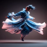 **handsome, young chinese man , wearing a blue and white soft, flowing Hanfu style robe chaos, in a full body, flying in the air pose --ar 18:25 --p f6gpn1a --v 7.0** - Image #4 <@1064451214823129168>