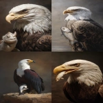 **ein Weißkopfseeadler, der einen Fisch von einem anderen, kleinen Greifvogel klaut. Ultrarealistisch. Majestätisch. --ar 9:16 --v 7.0 --raw** - <@672875703666081795> (relaxed)
