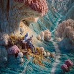 **<https://s.mj.run/2BuvFHsAoq4> Cotton Clouds Paint a Scene of an Old Man Relaxing in the Forest Drinking some Tea, Looking over a book containing Fluvioglacial-Outwash-Plaines Craft-World Hyper-RealityMash --ar 3:2 --v 7.0** - Image #2 <@426654487248109579>