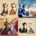 **Two cats in Disney style** - <@1246537402017906801> (fast)
-# Create, explore, and organize on [midjourney.com](<https://midjourney.com/imagine?from_discord=1>)
