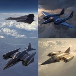 **a fictional WW2 turboprop driven interceptor fighter aircraft inspired by the English Electric Lighting and the sleek lines of an SR71. In the colours of the fleet air arm.** - <@270629448217264139> (fast)