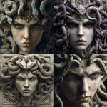 **the beautiful goddess medusa, with detailed realistic snakes as her hair. She will have a determined look in her face. --v 7.0** - <@1238241572940943414> (fast)
