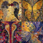 **I also want an abstract painting in the style of Gustav Klimt, featuring a very abstract wings --s 50** - <@1100105063424340008> (fast)