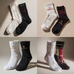 **socks-- one white, one black displayed side-by-side on a clean neutral background, lightweight cotton, modern relaxed fit, subtle Johnnie Walker branding in gold or ruby red, front features small striding man emblem or "Keep Walking", back features bold festival-inspired graphic or quote, soft shadows, merch showcase** - <@1323594991586770995> (relaxed)
-# Create, explore, and organize on [midjourney.com](<https://midjourney.com/imagine?from_discord=1>)
