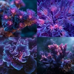 **art photography of hydrocoral, bright purples and blues, within the coral reef 🪓💎😬 --v 7.0** - <@1203771238686793768> (fast, stealth)