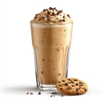 **AN IMAGE OF A very realistic photo of a Cookie frappé :no cream: in a minimalistic and realistic glass tumbler, realistic photo, white background with shadows, 8k** - Image #1 <@1153355299957260348>
