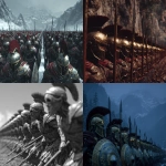 **A phalanx of hoplites in formation ready to hold off endless waves of draugr undead monsters from a lost empire of ages long gone** - <@538878031226470440> (fast)