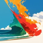**Use elements from amber vittoria's work to create a photo background of fire and the seaside. Simple style. No people. --ar 9:16 --sref <https://s.mj.run/9S8kIRa1QZU> --s 250 --niji 6** - Image #2 <@694018741897265194>