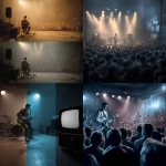 **Create a high-quality ultra-realistic photo background which is colour graded of a 1950s gene vincent rock and roll concert. Have a large tv / screen on the right hand side near the edge of the picture which you can see the whole screen** - <@1168106068602261574> (fast)