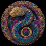 **Create spiritual picture of leaving the year of the snake equals to 2025 and entering the year of the horse equals to 2026. It should be colourful, beautiful, stunning and out of this world** - Image #3 <@1025439472017485905>