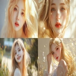 **Blond hair korean young women, gold, happy, pretty, cute --v 6.1 --ar 16:9** - <@1136199270224117860> (fast)