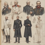 **create hand drawn concept art for a set of Helgahn government ministers and aristocrats meeting in a war room in the world of Kill Zone 2. Helghast fascist and brutalist motifs mixed with elements of Napoleonic period uniforms and ornamentation. Use the art style of Final Fantasy XV.** - Image #1 <@270629448217264139>