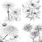 **Berry Blossoms flower with layered petals rimmed in ice crystals for coloring book with crisp line and white background --ar 17:22** - <@1117434682276057091> (relaxed)