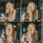 **Ultra-realistic photo of a 21-year-old blonde woman taking a mirror selfie in her bedroom. Long wavy blonde hair, glowing skin, and soft natural makeup. She’s holding her iPhone, posing confidently with a playful, teasing smile. WORKING ON A CAR Wearing a cozy off-the-shoulder top and fitted shorts, showing a fun, relaxed vibe. Warm daylight streams through the window, creating natural highlights and soft shadows. The mirror reflection is sharp and detailed, captured to look like a modern iPhone photo, with crisp focus, lifelike textures, natural depth of field, --s 250** - Variations (Subtle) by <@231984628037058561> (fast)