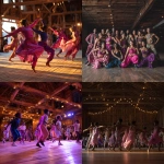 **A collection of dancers in a wooden building with gold lighting. Dancers are wearing shades of pink, purple, and navy blue. Dancers' ages range from toddler to elder. Poses and attire include the following: West African indigenous dances, Lindy Hop, Memphis Jookin', hip hop, Brazilian funk, US Indigenous fancy dancing, Sun Wukong performers, Puerto Rican bomba, and modern ballet** - <@1059291843973623870> (fast)