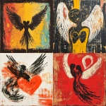 **Music graphic design block print with crayon / brushstrokes. Depicting an image of angel love. The overall style is very abstract and minimalist tribal with a lot of energy --v 6.1** - <@886913816171008040> (fast)
-# Create, explore, and organize on [midjourney.com](<https://midjourney.com/imagine?from_discord=1>)