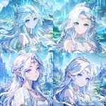 **an agarthan beauty with an ethereal, otherworldly presence, elegant and serene, standing in the foreground, luminous eyes and refined features, ancient inner-earth aesthetic, flowing hair and delicate adornments, calm expression. A vast hidden-world landscape rises behind them with crystalline mountains, glowing flora, ancient stone architecture, and soft atmospheric light. Anime-inspired fantasy illustration, vibrant but harmonious colors, clean sharp linework, smooth polished rendering, high clarity, crisp edges, detailed yet refined, visually enchanting composition --niji 7** - <@1013725246831997000> (fast)