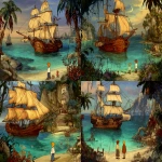 **In the style of The Curse of Monkey Island. ScummVM classic PC point-and-click adventure game. Captain, the wind is perfect, sails ready, ten knots, set sail for fun! Watch out me boys, there be coral reef ahead! LeChuckie --sref <https://s.mj.run/S-zv0CrnfeI> <https://s.mj.run/PG3rTwrGYuo> <https://s.mj.run/UJonG0eM1DM> <https://s.mj.run/RGiOlEOwlkE> <https://s.mj.run/5Nk0ycRLEA8> <https://s.mj.run/Q_TXURgYSks> --ar 5:4** - <@538878031226470440> (relaxed)