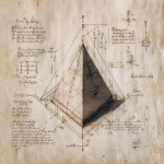 **monochronolith Pyramid, by Leonardo da Vinci, isometric cut view drawing, measurements, old paper slightly burn, lost knowledge --ar 16:9** - Image #1 <@391048027051261958>