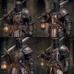 **make a black Templar warrior from warhammer 40k. He’s in a fighting stance. Make him look like a crusader/knight. Make him holding a lantern in one hand and a broad sword in the other. In the style of a hyper realistic video game cut scene** - Variations (Strong) by <@697562114692218901> (fast)
-# Create, explore, and organize on [midjourney.com](<https://midjourney.com/imagine?from_discord=1>)