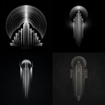 **Art Deco Noir Iridium Logo --p puov6we --v 7.0** - <@834468597551333468> (relaxed)