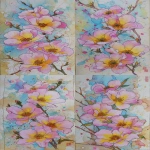 **rafflesias, john king & son, inc., in the style of pastel pink and yellow and blue bold lines, bright colors, faded splashes, handcrafted beauty, watercolores, smudge in the borders, light brown and white, qing dynasty, ikebana, bloomcore, anime style sketch hand draw, sketch water color, splash paint alcohol effect, ink drops, colorful, screenpaint --ar 9:16 --v 7.0** - Variations (Subtle) by <@408388445937860610> (relaxed)