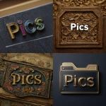 **a picture of a fancy windows folder icon with the fancy words "Pics" on it** - <@1087506013407695028> (relaxed)