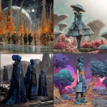 **Alien fashion show on the opalized wood planet** - <@405548268966117377> (fast)
-# Create, explore, and organize on [midjourney.com](<https://midjourney.com/imagine?from_discord=1>)