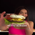 **<https://s.mj.run/f-2e9tfy9B8> unveil a new hamburger called "KETO BURGER" advertisement for a burger with double burger patty and melted cheese and a big piece of butterleaf lettuce and a big slice of tomato in a white bun made from egg whites with black and white sesame seeds on the bun, the bun looks like an omelette made from the white part of the egg only, dark background --no paper under the burger --no fried egg --ar 2:3 --iw 3 --v 7.0** - Upscaled by <@1103975769467789322> (relaxed)
-# Create, explore, and organize on [midjourney.com](<https://midjourney.com/imagine?from_discord=1>)