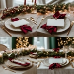 **<https://s.mj.run/CetuniwHn6M> A white mockup invitation card. Elegant festive christmas background, warm light, fairy light bokeh, linen tablecloth, elegant and natural holiday aesthetic. red napkins. Red, deep green, beige color palette. Elegant Christmas --ar 3:4 --v 7.0** - <@1038768977310121984> (fast)