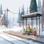 **marionette of stan cartman kyle and kenny waiting at the busstop in the snowy southpark town --ar 16:9 --sref 2176532555 --v 7.0 --p 3zsu9m4** - Image #4 <@1392443332889677924>
