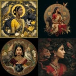 **a Bengali woman with a serpent in her root chakra, a black jaguar in her sacral , a hummingbird in her solar plexus and an eagle in her heart chakra, named Mr Dendrokinetic** - <@1069265923099328512> (fast)
-# Create, explore, and organize on [midjourney.com](<https://midjourney.com/imagine?from_discord=1>)