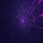 **minimal flat illustration, black spiderweb stretching across a dark void, faint glowing purple highlights on the strands, subtle eerie lighting, mostly black with soft purple accents, spooky and minimal, loop animation friendly --niji 6 --ar 16:9** - Image #1 <@257221362568003584>