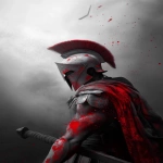 **side view of a black and white spartan 300 soldier covered in blood, blood splatters, Smokey grey background, high definition, --ar 2:3 --v 7.0** - Upscaled by <@348461091581591554> (fast)