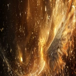 **Divine golden light rays descending from heaven onto floating elemental symbols (fire flame, water droplet, air swirl, earth crystal), angelic wings in background, warm amber and gold color palette, hyper-realistic spiritual energy, cinematic photography --ar 4:1 --v 6.0** - Image #4 <@900787127892180992>
