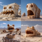 **a viennoiserien archeologic cake monster, found in a desert --v 7.0 --raw** - <@1071135204846096475> (relaxed)
-# Create, explore, and organize on [midjourney.com](<https://midjourney.com/imagine?from_discord=1>)