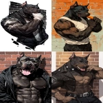 **Streetwear graphic, Black pitbull biting brick , very muscular, character portrait, screenpaint art style, --ar 9:16 --raw --niji 7** - <@1152402783652294757> (fast)
-# Create, explore, and organize on [midjourney.com](<https://midjourney.com/imagine?from_discord=1>)
